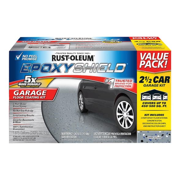 Rust-Oleum EpoxyShield - 2 Gal. Gray 2-Part High-Gloss Epoxy Garage Floor Coating Kit