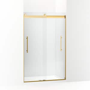 Elmbrook 47.625 in. W x 73.4375 in. H Frameless Sliding Shower Door in Vibrant Brushed Moderne Brass