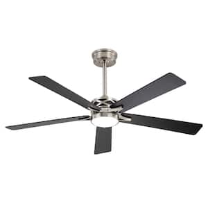 60 in. Smart Indoor 5-Blades Black and Nickel DC Motor Ceiling Fan with Light and Remote