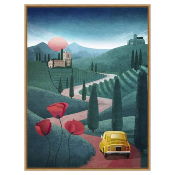 Amanti Art Tuscany by Emel Tunaboylu 1 Piece Floater Frame Canvas Giclee Nature Art Print 42 in. x 32 in.