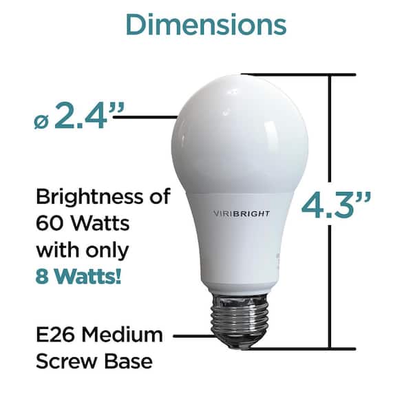 Viribright 60-Watt Equivalent Cool White (4000K) A19 E26 Base LED Light Bulbs (12-Pack) 750339-12 - The Home