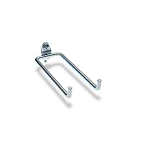 5-3/4 in. L Silver Double Rod 80-Degree Bend Steel Pegboard Hook for DuraBoard or 1/8 in. and 1/4 in. Pegboard (3-Pack)