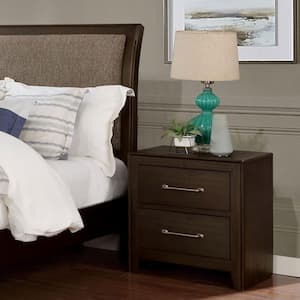 Caribou Walnut 2-Drawer Nightstand 24 in. H x 22 in. W x 16 in. D