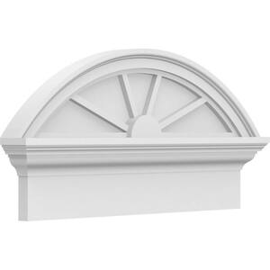 24-in W x 12-7/8-in H x 2-3/4-in P Segment Arch 4-SpokeSignature Urethane Combination Pediment, Primed Tan