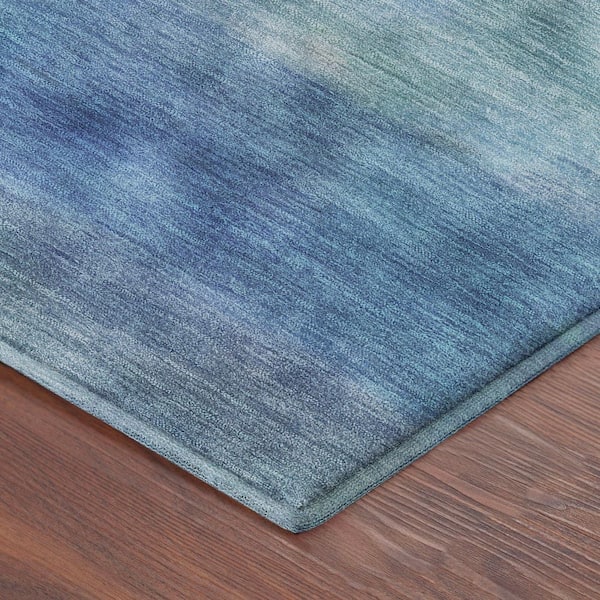 Mayfield Premium Machine Washable Abstract AMF2311 Blue 10 ft. x 14 ft. Area Rug