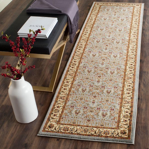 Lyndhurst Light Blue/Ivory 2 ft. x 13 ft. Border Runner Rug