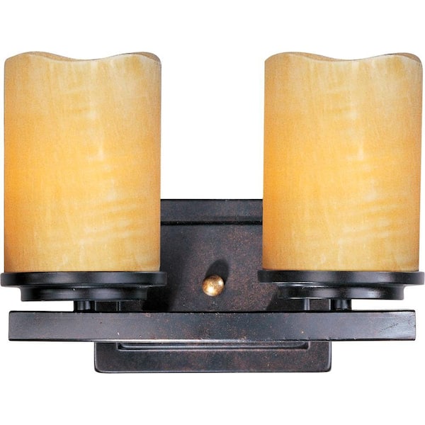 Maxim Lighting Luminous 2-Light Rustic Ebony Bath Vanity Light