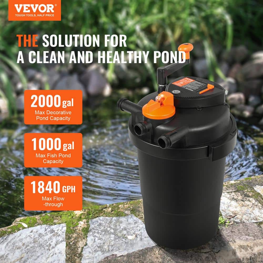 Black and Orange 11" Bio Pressure Pond Filter with UV Light
