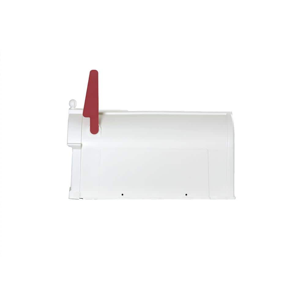 Ambrose Large White Lockable Plastic Post Mount Mailbox