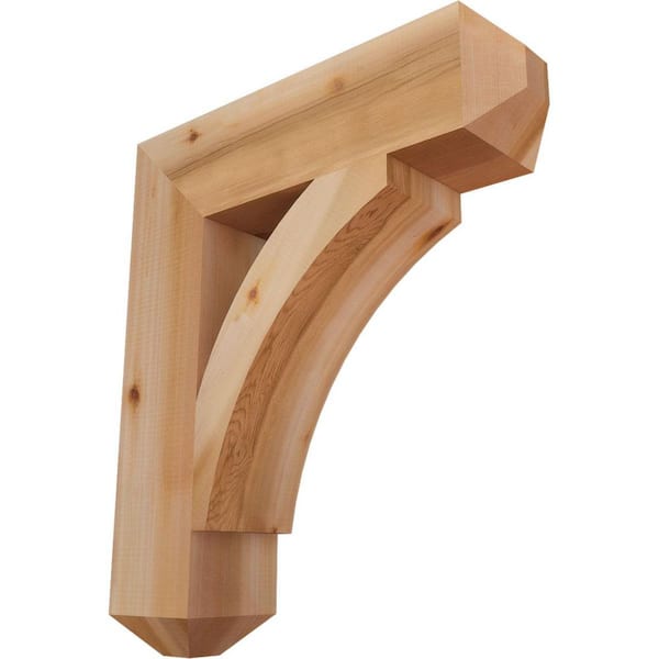 Ekena Millwork 5.5 in. x 28 in. x 24 in. Western Red Cedar Thorton Craftsman Smooth Bracket