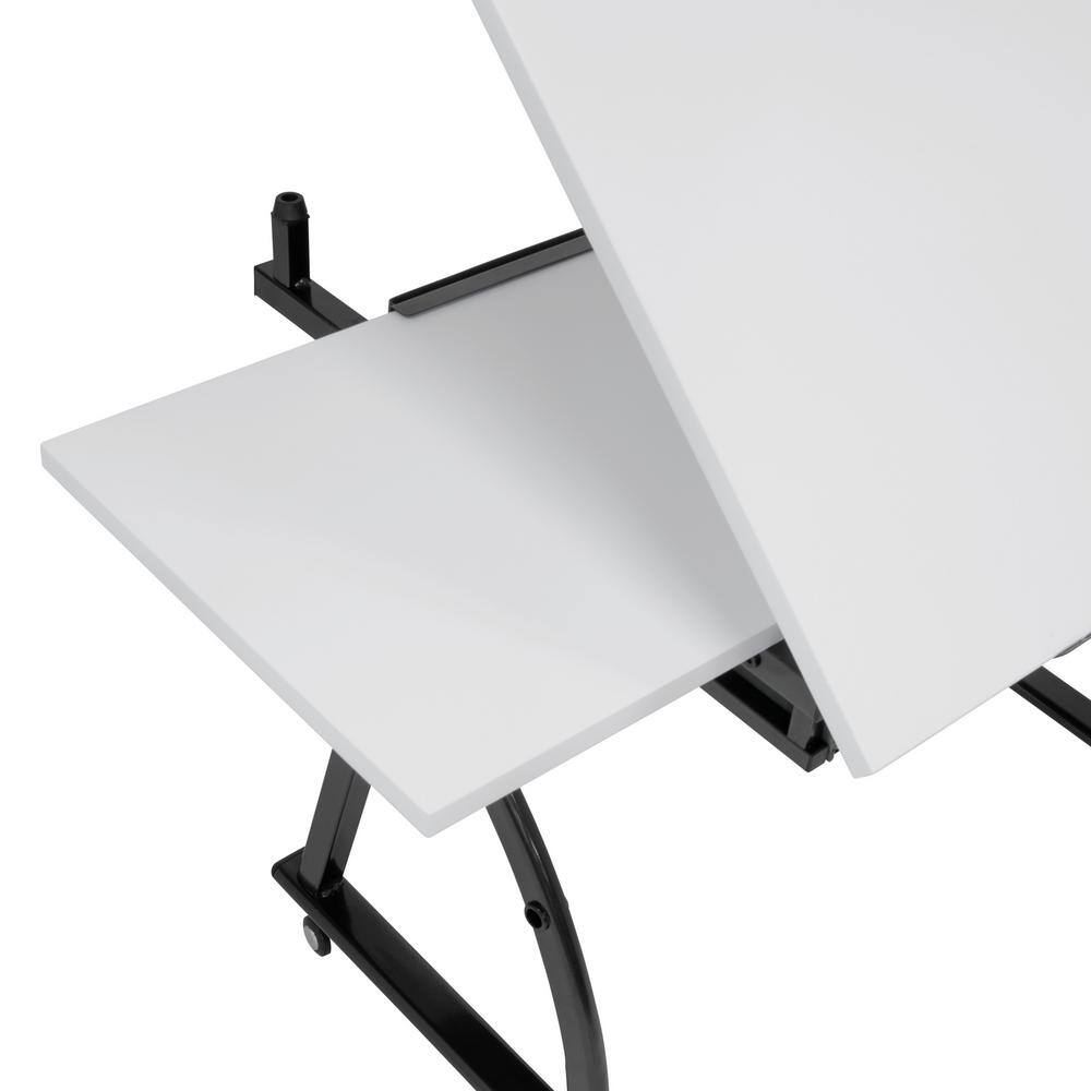 Core Craft Table with Adjustable Top and Metal Storage