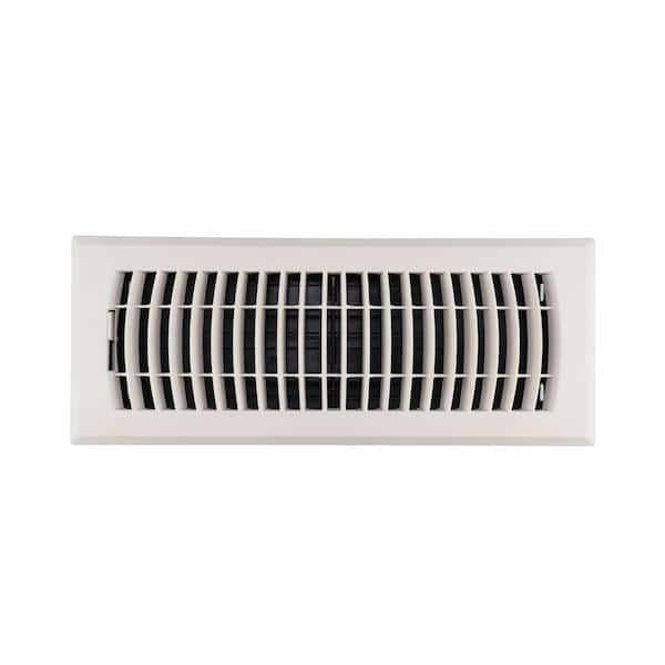 4 in. x 12 in. 1-Way Plastic Floor Register in White