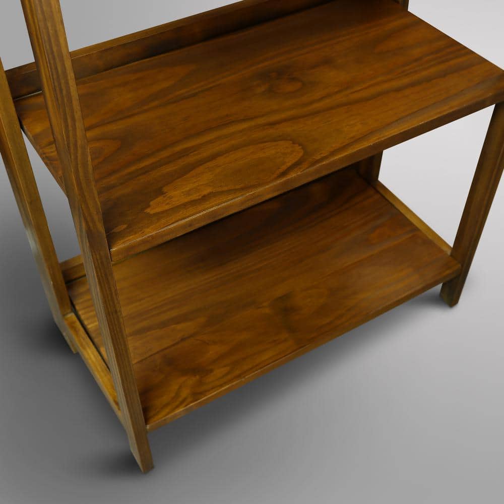 Warm Brown Solid Wood 36" Folding Bookcase with Doors