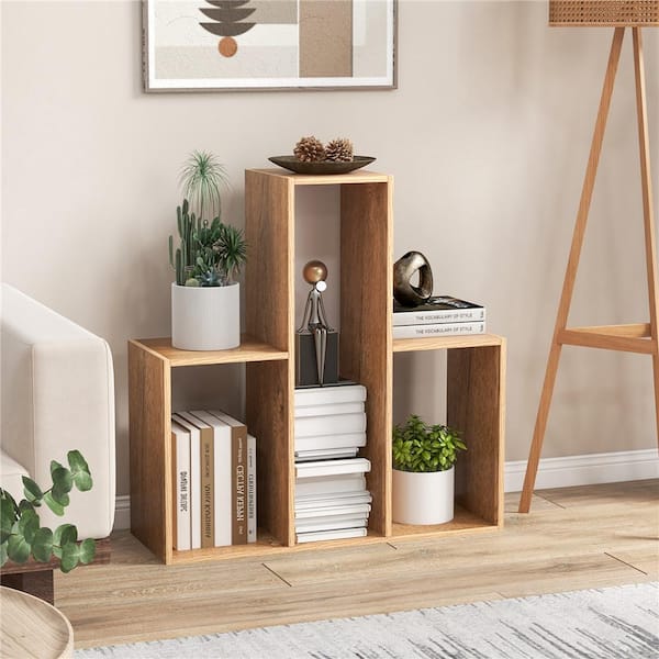 Costway 33 in. Tall Natural Engineered Wood 3-Shelf Accent