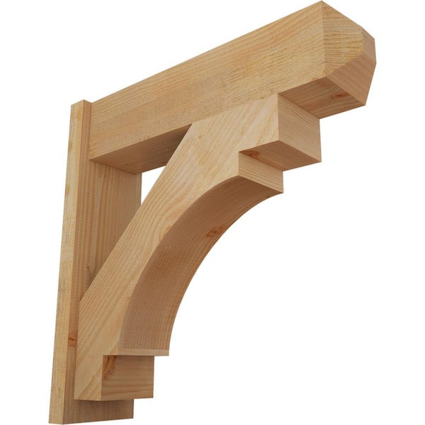 Ekena Millwork 8 in. x 30 in. x 30 in. Merced Craftsman Rough Sawn Douglas Fir Outlooker