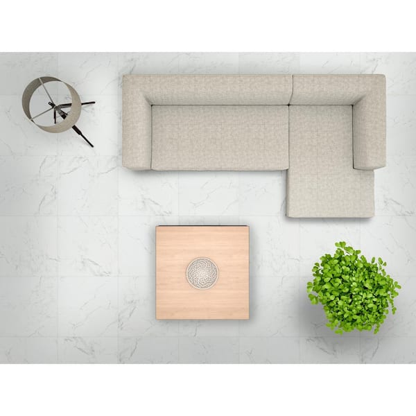 Cararra 24 in. x 24 in. Polished Porcelain Marble Look Floor and Wall Tile (16 sq. ft./Case)