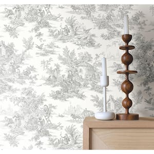 Campagne Toile Grey Wallpaper Roll