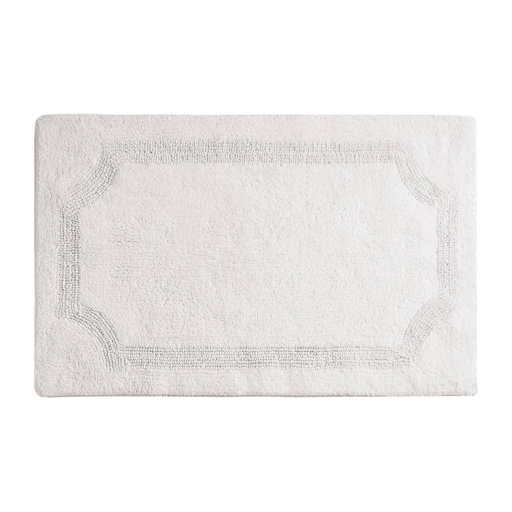 Ivory Reversible Cotton Bath Rug with Textured Design