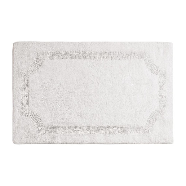 Laura Ashley Solid Reversible Ivory 21 in. x 34 in. Bath Mat
