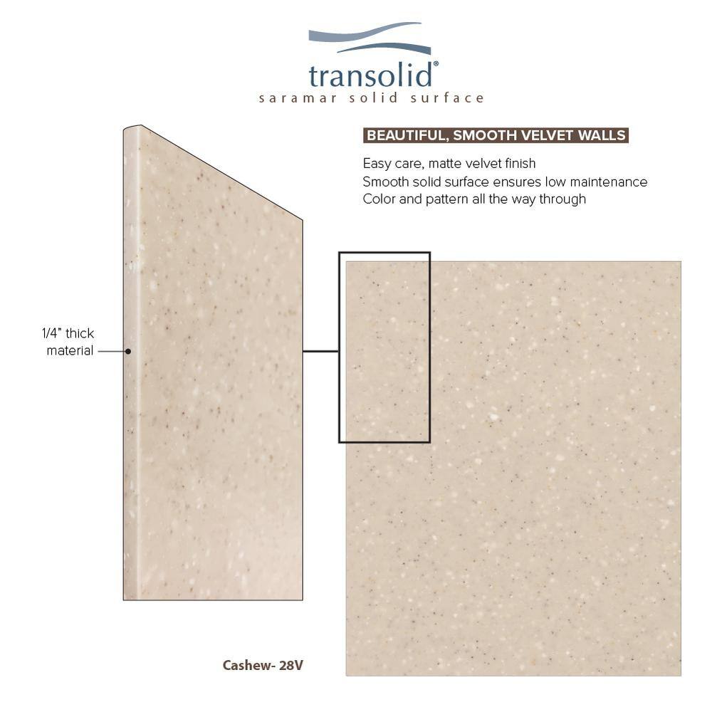 Cashew Velvet 72" x 60" Solid Surface Shower Wall Kit