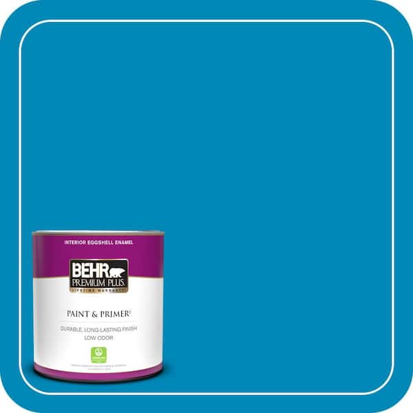 BEHR PREMIUM PLUS 1 qt. #540B-7 Royal Peacock Eggshell Enamel Low Odor Interior Paint & Primer