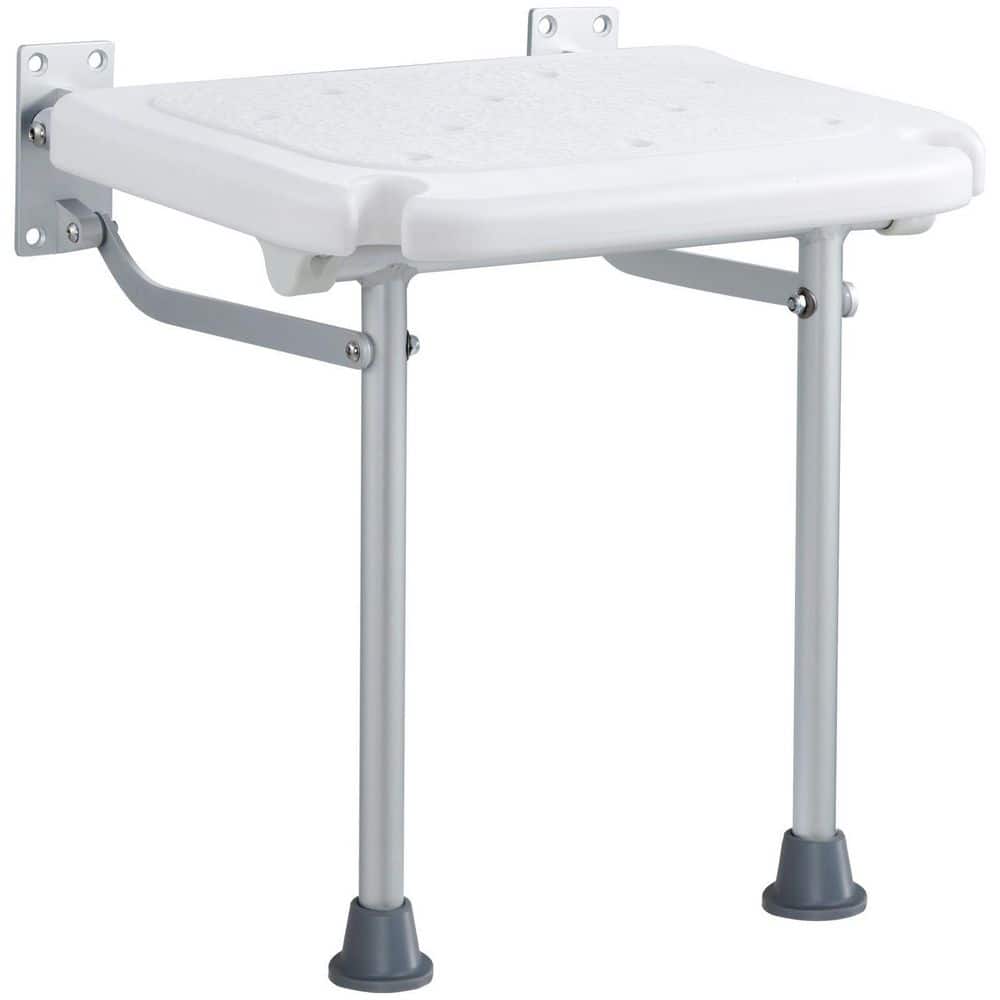 15.7 in W Foldable Wall-Mount Walk In Shower Seat, Heavy Duty PE Chair for Bathroom in White price history on PriceWatchPro