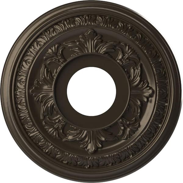 Ekena Millwork 13 in. O.D. x 3-1/2 in. I.D. x 3/4 in. P Baltimore Thermoformed PVC Ceiling Medallion in Metallic Dark Bronze