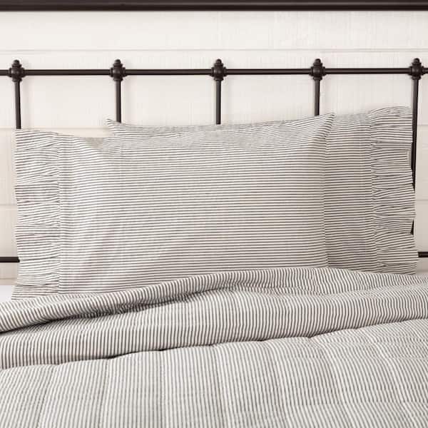 Hatteras Seersucker Blue Ticking Stripe Cotton Standard Pillowcase (Set of 2)