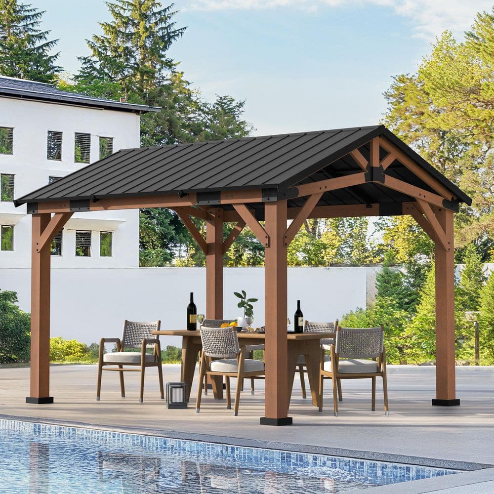 Norwood 12x10 Cedar and Steel Outdoor Gazebo