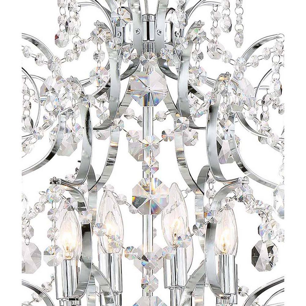 Eleganza Chrome 8-Light Chandelier with Clear Crystal Accents