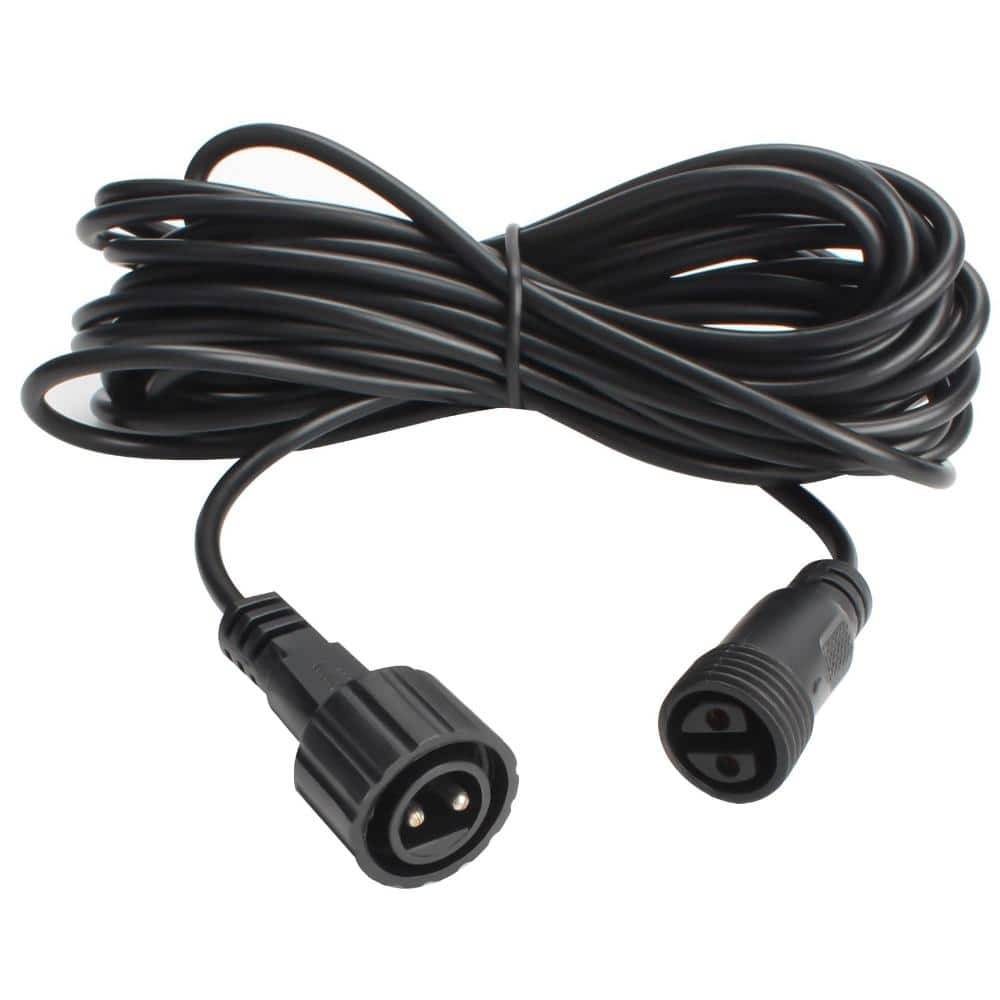 2-Pin Waterproof Outdoor Extension Cable with Male and Female Connectors for Solar String Lights, 16.4 ft