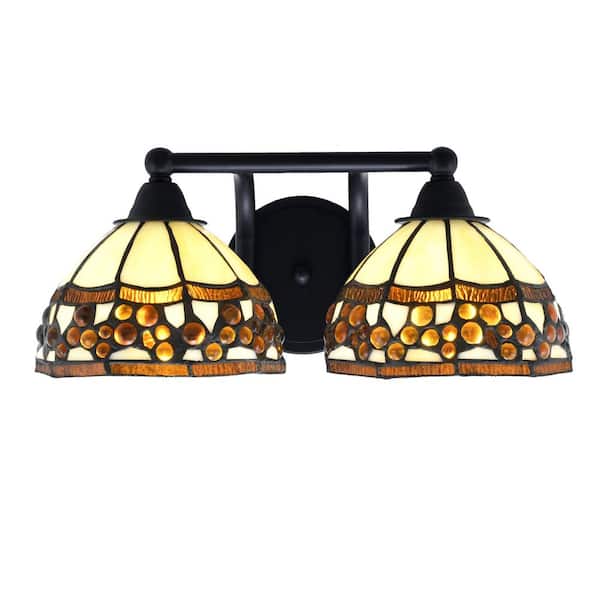 Unbranded Madison 8.5 in. 2-Light Matte Black Vanity Light