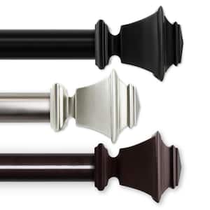Bach 168 in. Single Curtain Rod in Cocoa with Finial