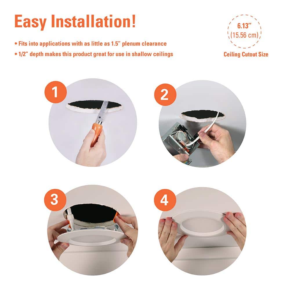 White Aluminum Ultra-Slim Regressed LED Downlight with Dim to Warm