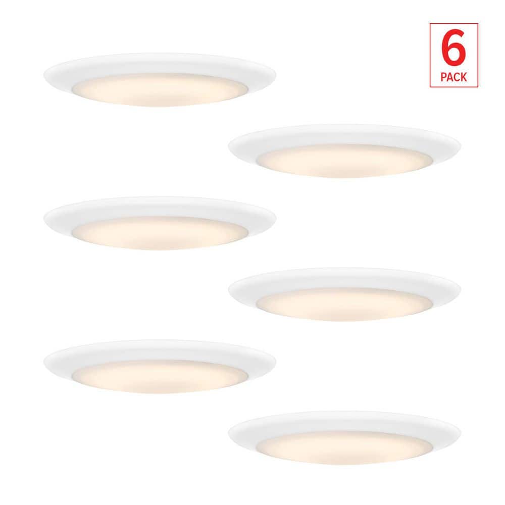 13 in. Matte White Selectable 5CCT Integrated LED Round Disk Flush Mount, 6-Pack price history on PriceWatchPro