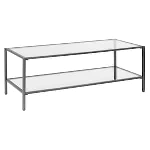 Camber Elite 45.50 in. Peter Rectangle Glass Coffee Table with Metal Frame