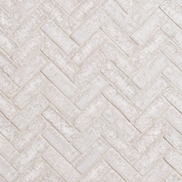 Creston Chalk White 12.72 in. x 13.53 in. Herringbone Matte Porcelain Mosaic Floor and Wall Tile (1.19 sq. ft./each)