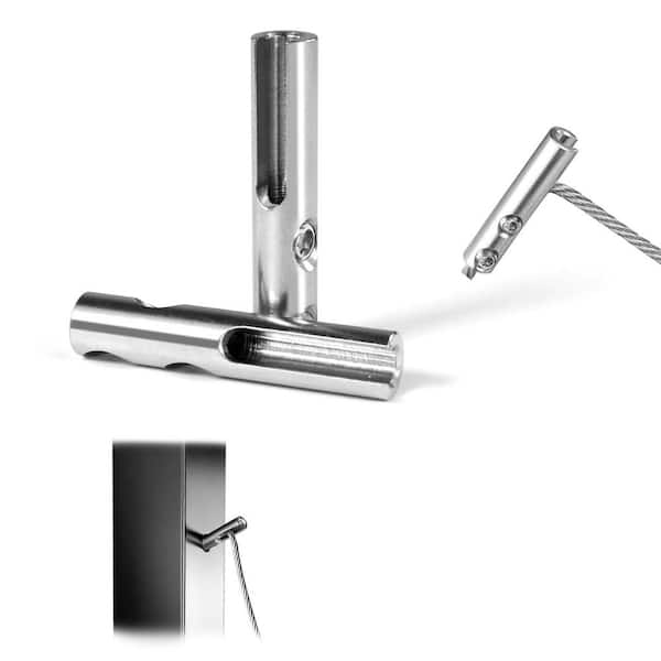 Afoxsos 1/8 in. Stainless Steel Swageless Invisible Cable Railing Kit Fittings Cable for Cable Railing System, 20-Pack