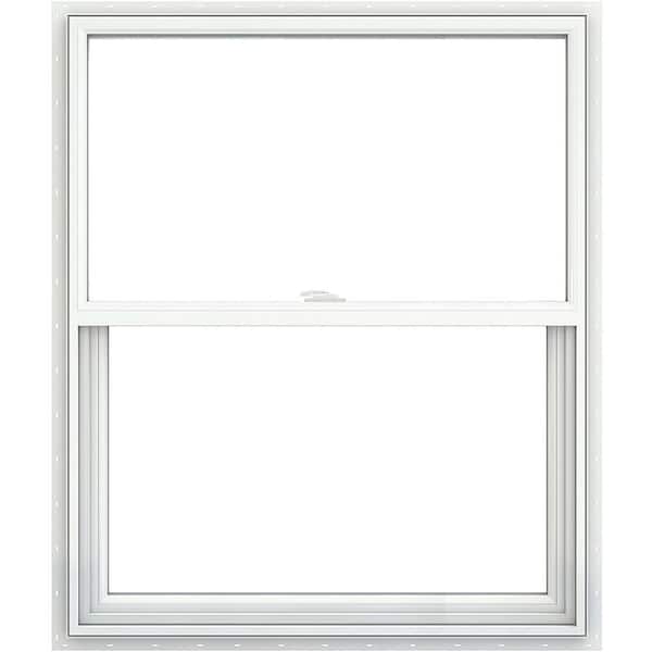 JELD-WEN V-2500 Series 35.5 in. x 41.5 in. Single Hung Vinyl Low-E White Nail Fin Frame New Construction Tilt-In Window