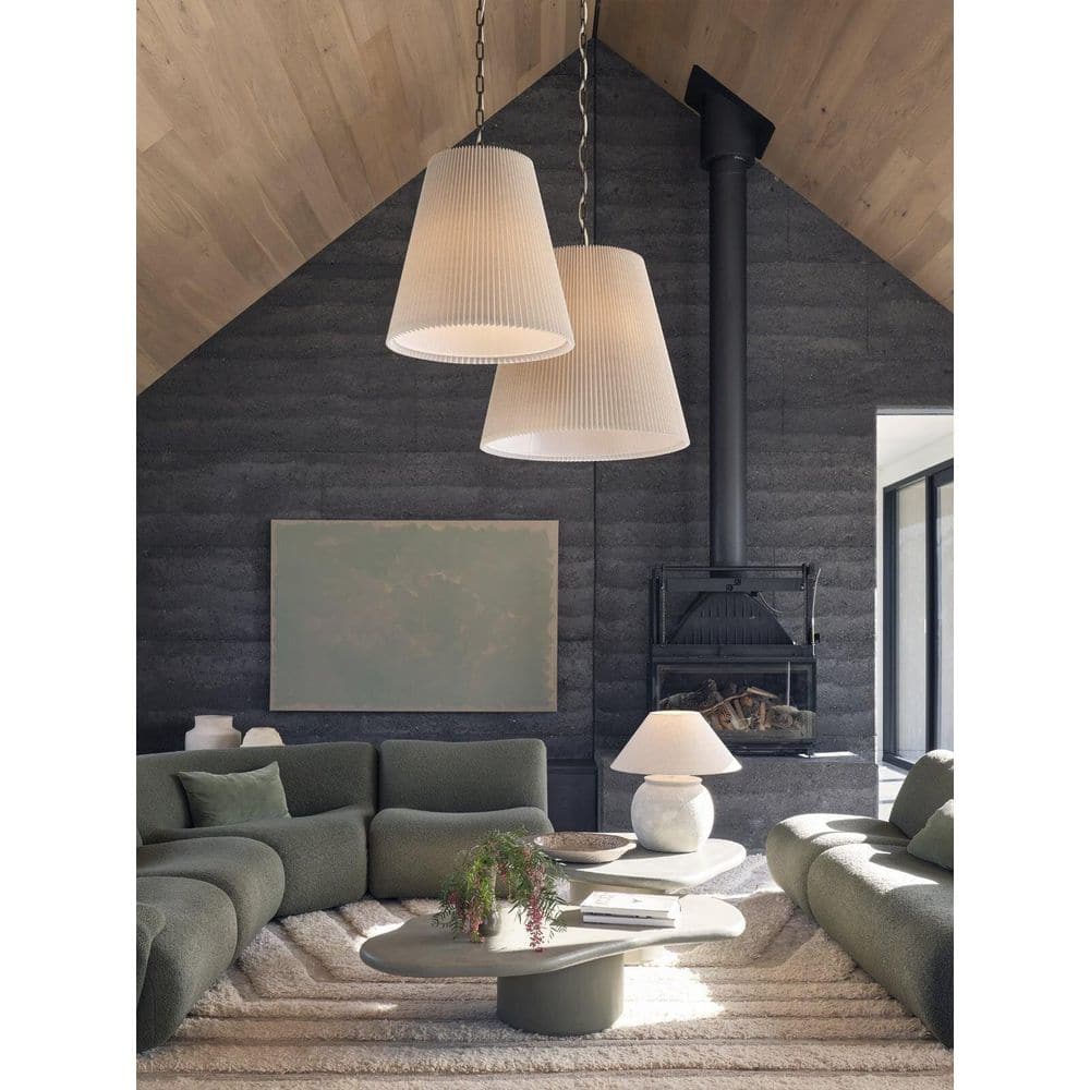 Amici 1 Light Bronze Pendant Light with Pleated Natural Linen Shade, No Bulbs Included price history on PriceWatchPro