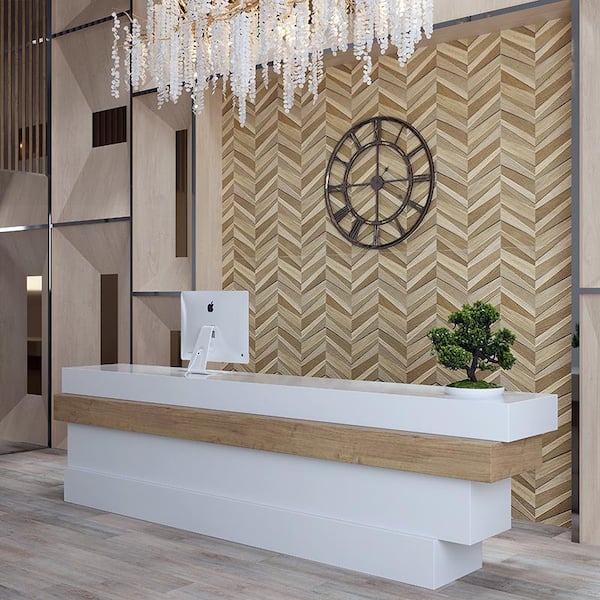 Bois Loire Chevron 15.75 in. x 47.25 in. Matte Dark Brown and Beige Ceramic Wall Tile (15.5 sq. ft./case) (3-Pack)