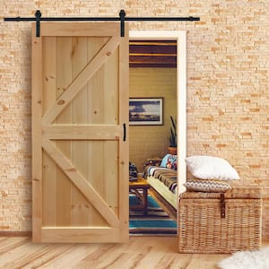 36 in. x 83.5 in. K-Bar Solid Core Pine Unfinished Interior Barn Door Slab