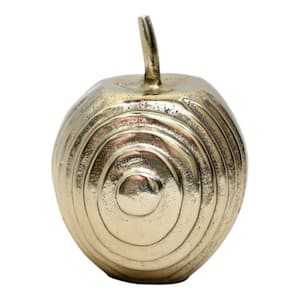 Gold 5 in. x 5.75 in. Metal Decorative Apple Sculpture