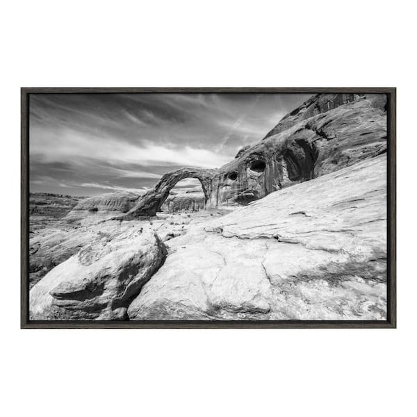 Kate and Laurel Sylvie Moab 1-Piece Gray Framed Canvas Art Print, 33.00 in. x 23.00 in.