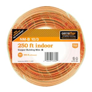 250 ft. 10/3 Orange Solid CerroMax SLiPWire Copper NM-B Wire