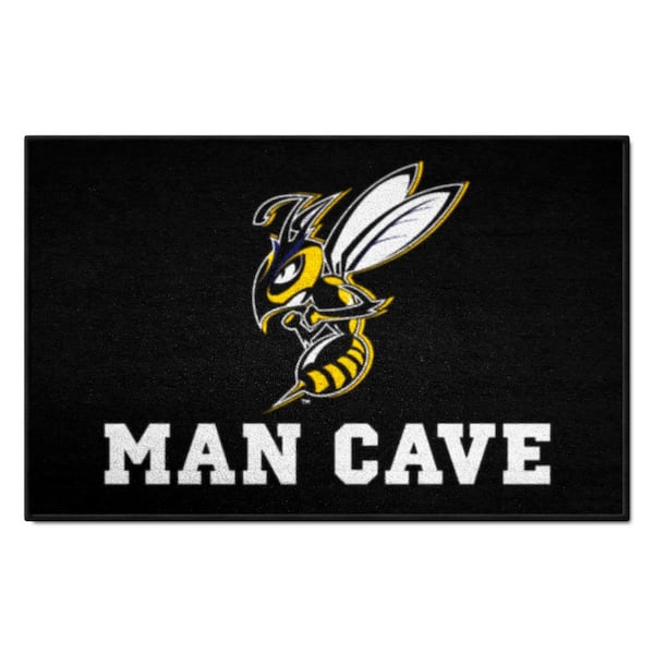 FANMATS Montana State Billings Black Man Cave 1.5 ft. x 2.5 ft. Starter Mat Accent Rug