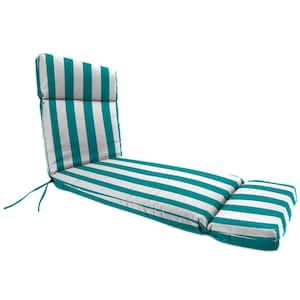 75.5 in. L x 22 in. W x 3.5 in. T Outdoor Chaise Lounge Cushion in Awning Turquoise