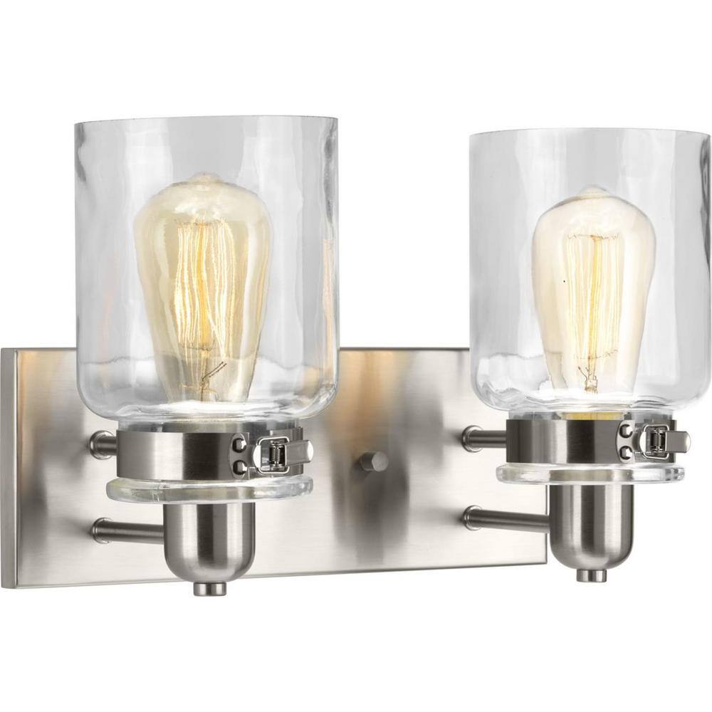 Brushed Nickel Apothecary Style Dimmable Bath Light