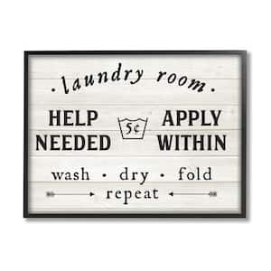 Farmhouse Laundry Room Rustic Pattern by Lettered and Lined Framed Print Abstract Texturized Art 16 in. x 20 in.