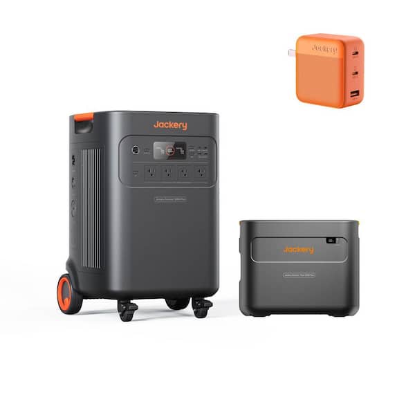 7200W/14400W Push Button Start Solar Generator HomePower 5000 Plus with Extra Battery Pack and with 1-Piece 102W Charger